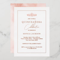 Elegante Rose Goldene Aquädukte Quinceanera Geburt