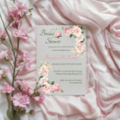 Elegante Rose Goldene Blumendusche Einladung