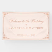 Elegante Rose Goldene Blüte Banner (Horizontal)