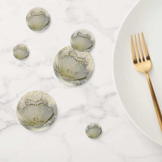 Elegante Rose ,Goldene Diamanten,Liebe Konfetti (Gruppe)