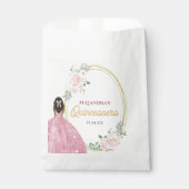 Elegante Rose Goldene Flora Geschenktütchen (Vorderseite)