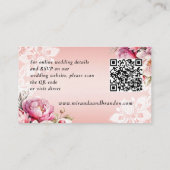 Elegante Rose Goldene Flora Hochzeit Begleitkarte (Rückseite)