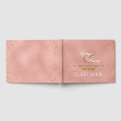 Elegante Rose Goldene Foil Wedding Confetti Dots Gästebuch (Voll)