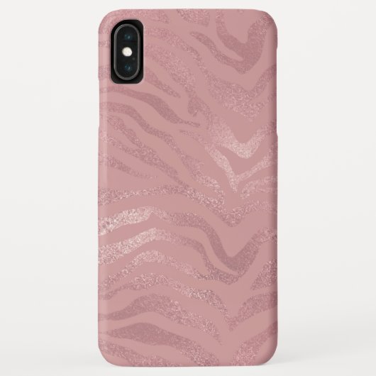 Elegante Rose Goldene Foil Zebra Case-Mate iPhone Hülle (Rückseite)