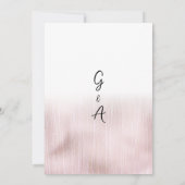 Elegante Rose Goldene Glitzer Hochzeit Einladung (Rückseite)