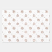 Elegante Rose Goldene Herzen & Blume auf Weiß Geschenkpapier Set (Vorderseite 3)