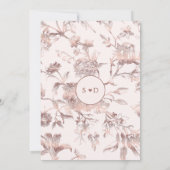 Elegante Rose Goldene Hochzeit Einladung (Rückseite)