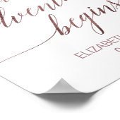 Elegante Rose Goldene Kalligrafie Abenteuer beginn Poster (Ecke)