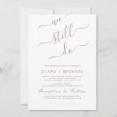 Elegante Rose Goldene Kalligrafie Einladung (Vorderseite)