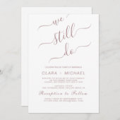 Elegante Rose Goldene Kalligrafie Einladung (Vorne/Hinten)