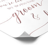 Elegante Rose Goldene Kalligrafie Wählen Sie ein Z Poster (Ecke)