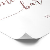 Elegante Rose Goldene Kalligraphie S'mores Bar Poster (Ecke)