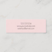 Elegante Rose goldene Nagellack, pastellrosa Mini Visitenkarte (Rückseite)