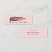 Elegante Rose goldene Nagellack, pastellrosa Mini Visitenkarte (Vorne/Hinten)