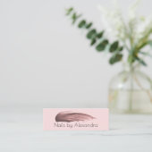 Elegante Rose goldene Nagellack, pastellrosa Mini Visitenkarte (Stehend Vorderseite)