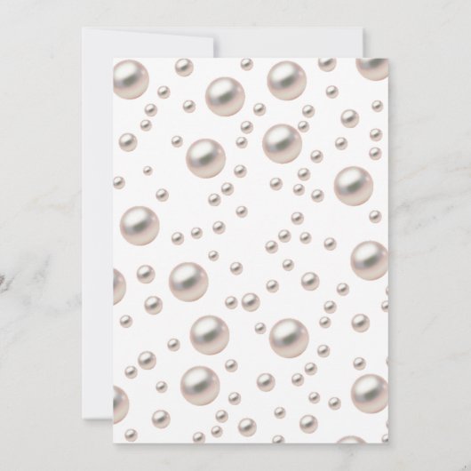 Elegante Rose Goldene Perlen & Prosecco Brautparty Einladung (Rückseite)