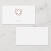 Elegante Rose Goldene Platzkarten - flach (Vorne/Hinten)