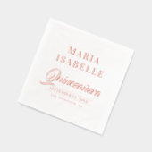 Elegante Rose Goldene Quinceanera Geburtstagsparty Servietten Mit Folie (Links)