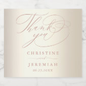 Elegante Rose Goldene Schrift Shiny Sparkling Wein Schaumweinetikett (Einzelnes Label)