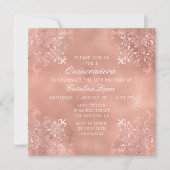 Elegante Rose Goldene Verzierte Flora Quinceñera Einladung (Vorderseite)