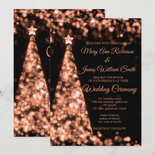Elegante Rose Goldene Weihnachtsfeier Einladung