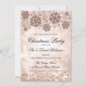 Elegante Rose Goldene Weihnachtsfeier Einladung (Vorderseite)