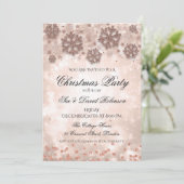 Elegante Rose Goldene Weihnachtsfeier Einladung (Stehend Vorderseite)