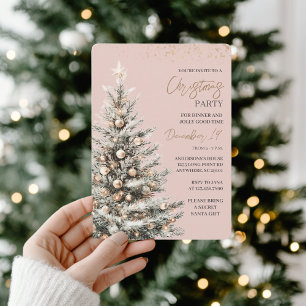 Elegante Rosé-goldene Weihnachtsfeier Einladung