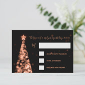 Elegante Rose Goldene Weihnachtsfeier RSVP (Stehend Vorderseite)