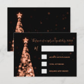 Elegante Rose Goldene Weihnachtsfeier RSVP Karte (Vorne/Hinten)