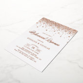 Elegante Rose Goldenen Täler Confetti Probe Folieneinladung (Gedreht)