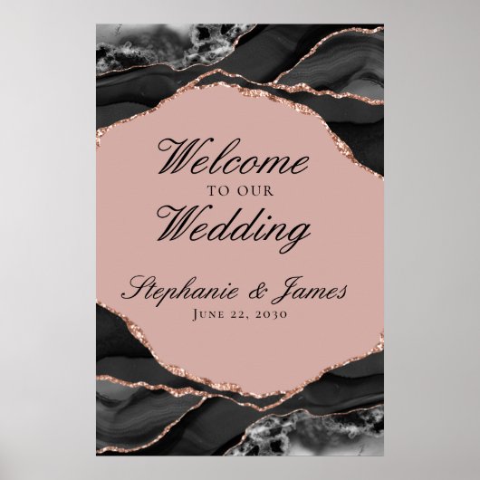 Elegante Rose Goldenen Täler Poster (Vorne)