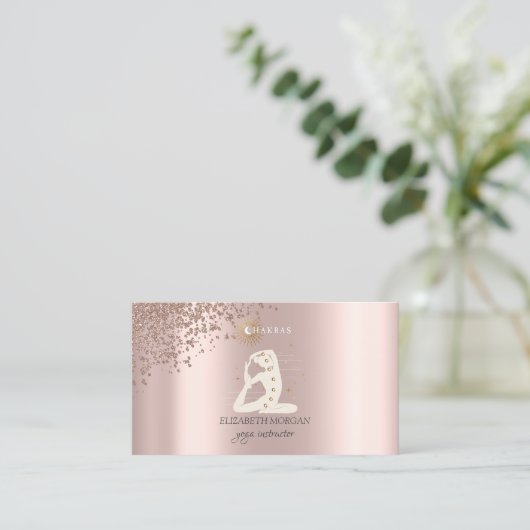 Elegante Rose Goldenen Täler Visitenkarte (Stehend Vorderseite)