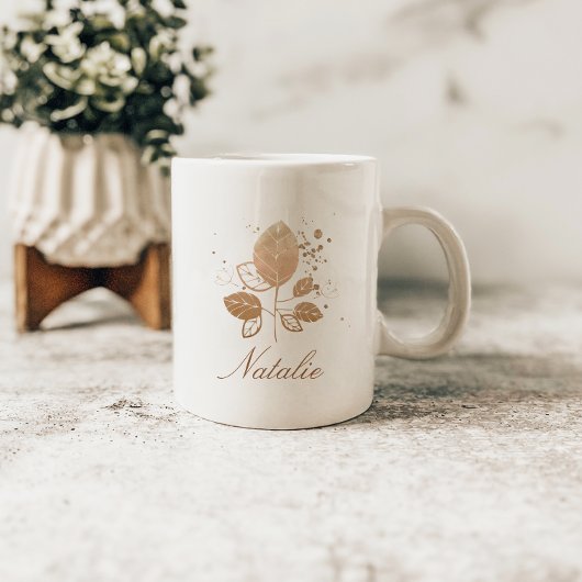 Elegante Rose Goldener Individuelle Name Kaffeetasse
