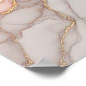 Elegante Rose Goldener Marmor - Luxuriöse Weitblic Poster (Ecke)