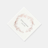 Elegante Rose Goldenes Blumenreich Personalisiert Serviette (Ecke)