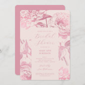 Elegante Rose Goldenes Brautparty Einladung (Vorne/Hinten)