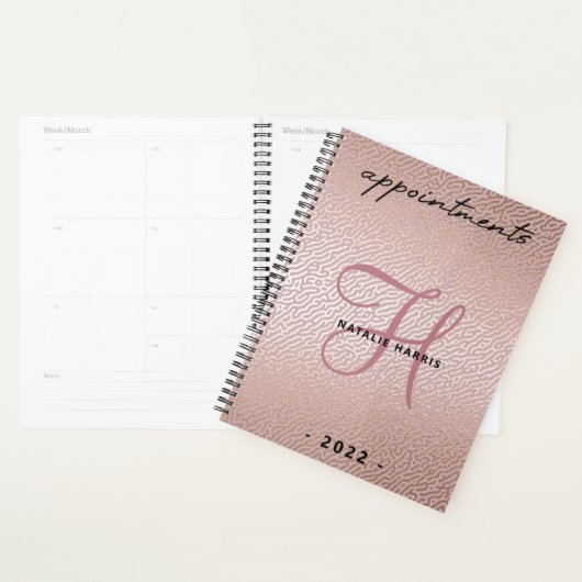 Elegante Rose Goldenes Chic Terminkalender Planer (Anzeige)