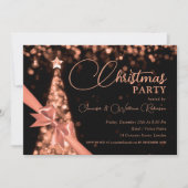 Elegante Rose Goldenes Glanz Einladung (Vorderseite)