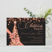 Elegante Rose Goldenes Glanz Einladung (Stehend Vorderseite)