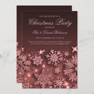 Elegante Rose Goldenes Party Winterglam Einladung