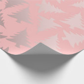 Elegante Rose Goldenes und rosa Weihnachtsbaummust Geschenkpapier (Ecke)