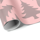 Elegante Rose Goldenes und rosa Weihnachtsbaummust Geschenkpapier (Rolleneckpunkt)