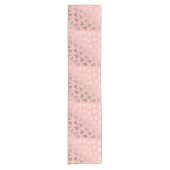 Elegante Rose Goldenes und rosa Weihnachtsbaummust Kurzer Tischläufer (Vorderseite)