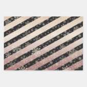 Elegante Rose Goldenes Weihnachtsfest Geschenkpapier Set (Vorderseite)