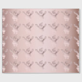 Elegante Rose Goldenes Weihnachtsgeschenk Geschenkpapier (Flach)