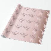 Elegante Rose Goldenes Weihnachtsgeschenk Geschenkpapier (Ungerollt)