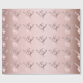 Elegante Rose Goldenes Weihnachtsgeschenk Geschenkpapier (Flach)