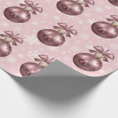 Elegante Rose Goldenes Weihnachtsgeschmack Geschenkpapier (Ecke)