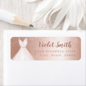 Elegante Rose goldfarbenes Kleid Rücksendeadresse (Insitu)